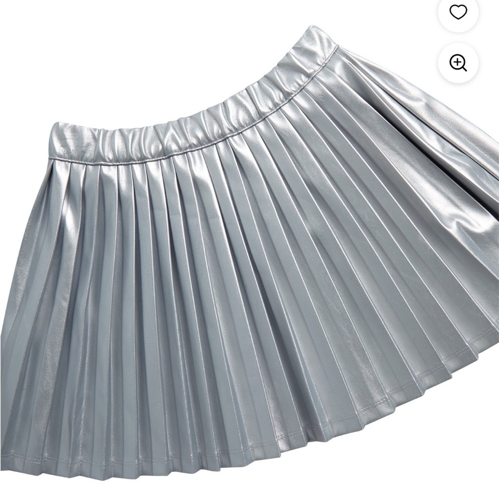 Jessica Simpson Metallic Silver Pleated Skirt, NWT